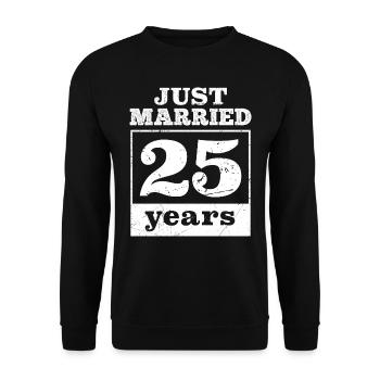 Just married 25 years Silberhochzeit - Unisex Pullover - Schwarz - Vorne - Alina (178cm) & Michal (187cm)
