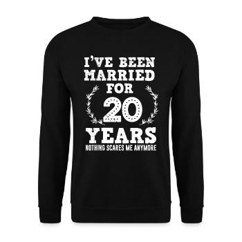 20 years married 20th wedding anniversary - Unisex Sweatshirt - black - Front - Alina (178cm) & Michal (187cm)