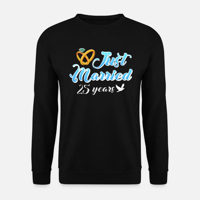 25 Jahre verheiratet 25. Hochzeitstag - Unisex Pullover - Schwarz