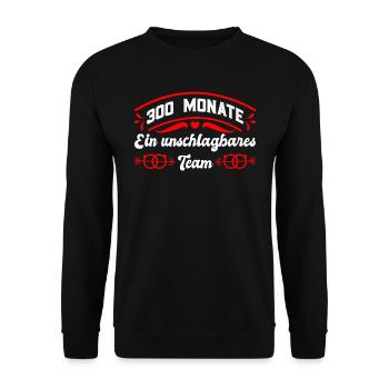 25 Jahre unschlagbares Team Silberhochzeit - Unisex Pullover - Schwarz - Vorne - Alina (178cm) & Michal (187cm)