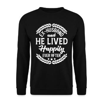 Ex-husband divorced man happy gentlemen - Unisex Sweatshirt - black - Front - Alina (178cm) & Michal (187cm)