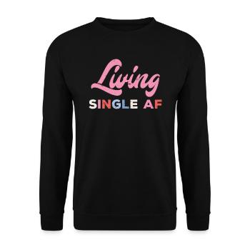 Living Single AF Single Men - Unisex Sweatshirt - black - Front - Alina (178cm) & Michal (187cm)