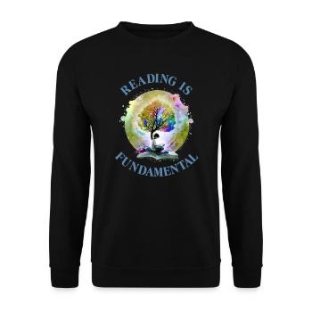 La lecture est la base Amateurs de livres Fans de lecture - Sweat-shirt Unisexe - noir - Devant - Alina (178cm) & Michal (187cm)