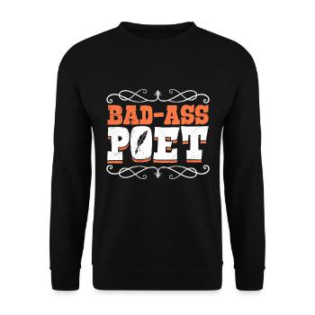 Bad-ass Poetry Poems Poets Poetry Book lover - Unisex Sweatshirt - black - Front - Alina (178cm) & Michal (187cm)
