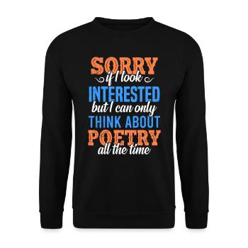 Poesie Buchliebhaber Poeten Buchliebe Bücher - Unisex Pullover - Schwarz - Vorne - Alina (178cm) & Michal (187cm)