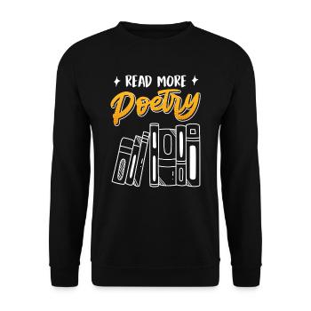Read more Poetry Gedichte Poeten Buchfreund - Unisex Pullover - Schwarz - Vorne - Alina (178cm) & Michal (187cm)
