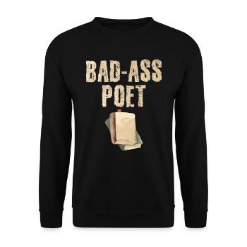 Bad-Ass Poets Poetry and Poems Poet - Unisex Sweatshirt - black - Front - Alina (178cm) & Michal (187cm)