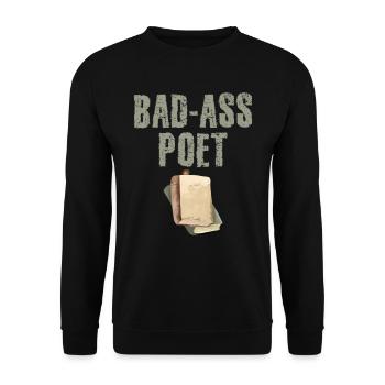 Bad-Ass Poets Poetry and Poems Poet - Unisex Sweatshirt - black - Front - Alina (178cm) & Michal (187cm)
