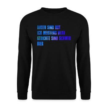 Bierliebhaber und Lesefreunde Poesie Poeten - Unisex Pullover - Schwarz - Vorne - Alina (178cm) & Michal (187cm)
