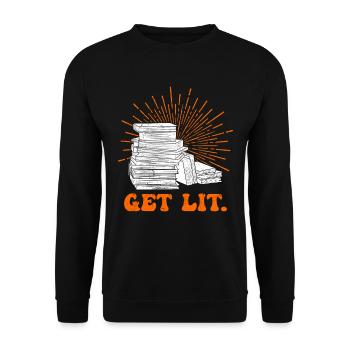 S’allumer Amoureux du livre Amoureux du livre Amour - Sweat-shirt Unisexe - noir - Devant - Alina (178cm) & Michal (187cm)