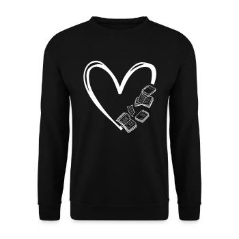 Book lover Book Heart Bookworm Book lover - Unisex Sweatshirt - black - Front - Alina (178cm) & Michal (187cm)