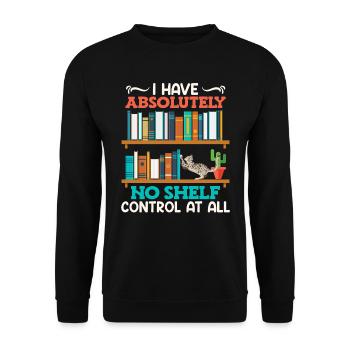 Book lover I have no shelf control Bücherwurm - Unisex Pullover - Schwarz - Vorne - Alina (178cm) & Michal (187cm)