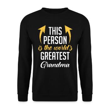 Weltbeste Oma Großmutter Super Oma Granny - Unisex Pullover - Schwarz - Vorne - Alina (178cm) & Michal (187cm)