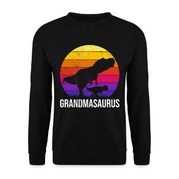 Omasaurus Grandma Mother's Day Dinosaur Fan - Unisex Sweatshirt - black - Front - Alina (178cm) & Michal (187cm)