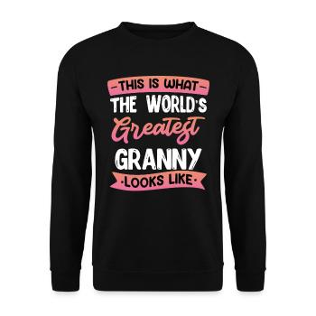 World's Best Grandma Mother's Day Best Grandma Super Grandma - Unisex Sweatshirt - black - Front - Alina (178cm) & Michal (187cm)