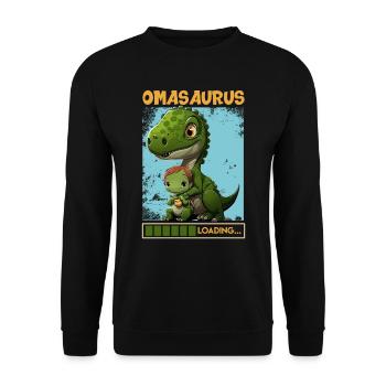 Omasaurus Muttertag Grandma Mama Tag Oma - Unisex Pullover - Schwarz - Vorne - Alina (178cm) & Michal (187cm)