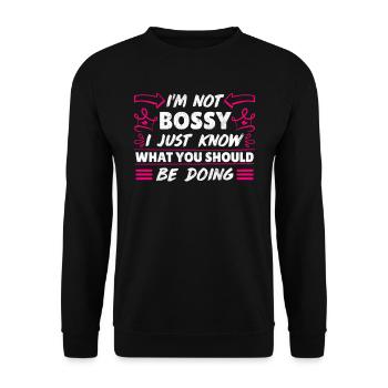 Je ne suis pas autoritaire Mama Chef Superviseur Maman Maman - Sweat-shirt Unisexe - noir - Devant - Alina (178cm) & Michal (187cm)