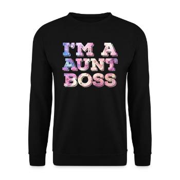 Tante Boss Fête des mères Tante Boss Superviseur Maman - Sweat-shirt Unisexe - noir - Devant - Alina (178cm) & Michal (187cm)