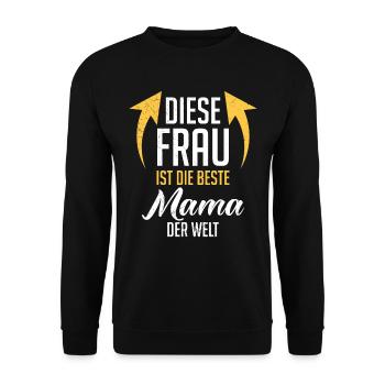 Die Beste Mama der Welt weltbeste Mama Muttertag - Unisex Pullover - Schwarz - Vorne - Alina (178cm) & Michal (187cm)