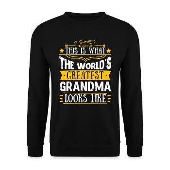 World's Best Grandma Mother's Day Best Grandma Super Grandma - Unisex Sweatshirt - black - Front - Alina (178cm) & Michal (187cm)