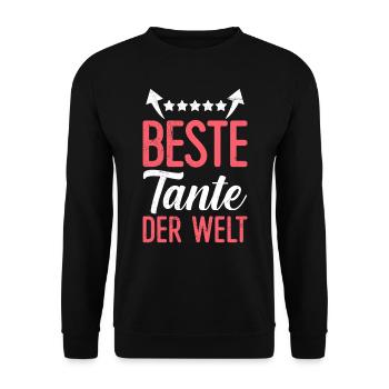 Beste Tante Muttertag Tanten weltbeste Tante - Unisex Pullover - Schwarz - Vorne - Alina (178cm) & Michal (187cm)