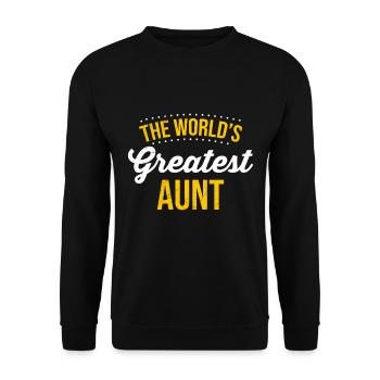World greatest Auntie Muttertag Beste Tante - Unisex Pullover - Schwarz - Vorne - Alina (178cm) & Michal (187cm)