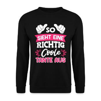 Worlds greatest Aunt beste Tante Muttertag - Unisex Pullover - Schwarz - Vorne - Alina (178cm) & Michal (187cm)