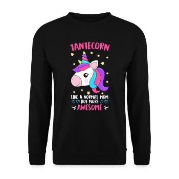 Tanticorn Einhorn Fan Muttertag Tanten Unicorn - Unisex Pullover - Schwarz - Vorne - Alina (178cm) & Michal (187cm)