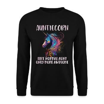 Tanticorn Tantes Fête des mères Licorne Fan Tante - Sweat-shirt Unisexe - noir - Devant - Alina (178cm) & Michal (187cm)