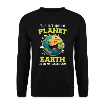 Save the Earth EnvironmentDear Environmentally Conscious Children - Unisex Sweatshirt - black - Front - Alina (178cm) & Michal (187cm)