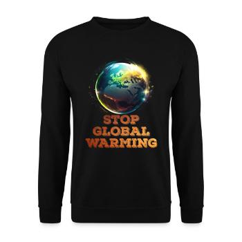 Erderwärmung Stop Rettet die Erde Klimaaktivist - Unisex Pullover - Schwarz - Vorne - Alina (178cm) & Michal (187cm)