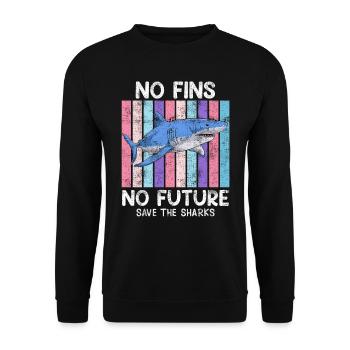 Save Sharks Animal Welfare Sharks Save the Ocean - Unisex Sweatshirt - black - Front - Alina (178cm) & Michal (187cm)