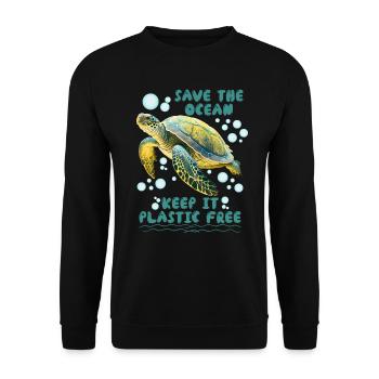 Sauvons les tortues Sauvons l’océan Conservation - Sweat-shirt Unisexe - noir - Devant - Alina (178cm) & Michal (187cm)