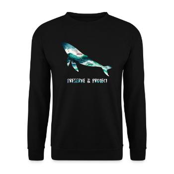 Rettet die Wale Artenschutz und Tierschutz - Unisex Pullover - Schwarz - Vorne - Alina (178cm) & Michal (187cm)