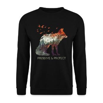 Umweltschutz Artenschutz Rettet die Erde - Unisex Pullover - Schwarz - Vorne - Alina (178cm) & Michal (187cm)