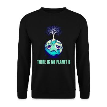 There is no Planet B Earth Day Mission Erde - Unisex Sweatshirt - black - Front - Alina (178cm) & Michal (187cm)