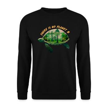 There is no Planet B Earth Day Mission Erde - Unisex Sweatshirt - black - Front - Alina (178cm) & Michal (187cm)