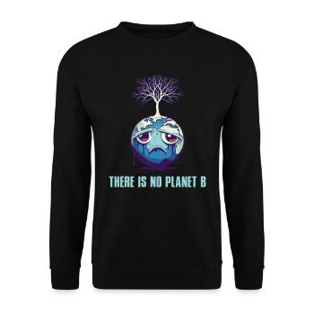 There is no Planet B Earth Day Mission Erde - Unisex Sweatshirt - black - Front - Alina (178cm) & Michal (187cm)