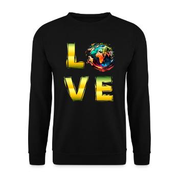 Environment LOVE Earth Day Mission Earth Nature - Unisex Sweatshirt - black - Front - Alina (178cm) & Michal (187cm)