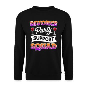 Divorce Party Support endlich geschieden Scheidung - Unisex Pullover - Schwarz - Vorne - Alina (178cm) & Michal (187cm)