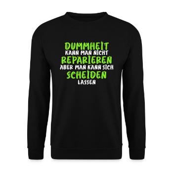 Scheidungsparty endlich Geschieden Scheidung - Unisex Pullover - Schwarz - Vorne - Alina (178cm) & Michal (187cm)