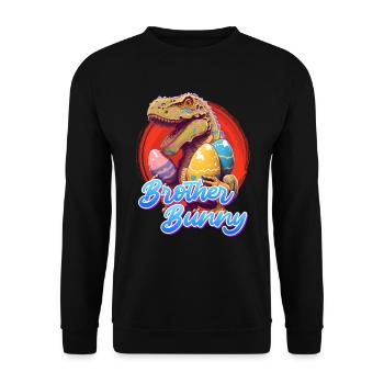Bruder Hase Frohe Ostern Osterhasen Kinder - Unisex Pullover - Schwarz - Vorne - Alina (178cm) & Michal (187cm)