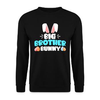 Bruder Hase Frohe Ostern Osterhasen Kinder - Unisex Pullover - Schwarz - Vorne - Alina (178cm) & Michal (187cm)