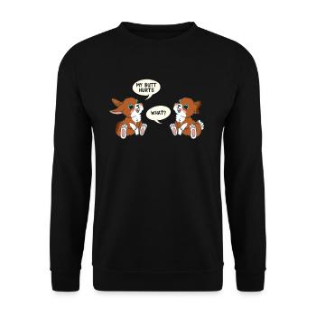 Osterhase Cute Osterfreund Easter Bunny Ostern - Unisex Pullover - Schwarz - Vorne - Alina (178cm) & Michal (187cm)