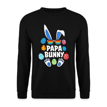 Papa Hase Osterhasen Dad Osterfreunde Daddy - Unisex Pullover - Schwarz - Vorne - Alina (178cm) & Michal (187cm)