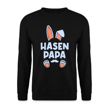 Papa Hase Osterhasen Dad Osterfreunde Daddy - Unisex Pullover - Schwarz - Vorne - Alina (178cm) & Michal (187cm)