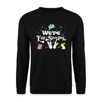 Pâques, nous observons les œufs pour les futurs parents - Sweat-shirt Unisexe - noir - Devant - Alina (178cm) & Michal (187cm)