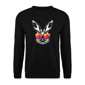 Easter Bunny Face Easter Bunny Rabbit Easter - Unisex Sweatshirt - black - Front - Alina (178cm) & Michal (187cm)