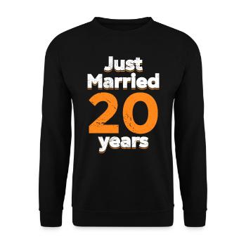Just Married 20 Years 20th Wedding Anniversary - Unisex Sweatshirt - black - Front - Alina (178cm) & Michal (187cm)