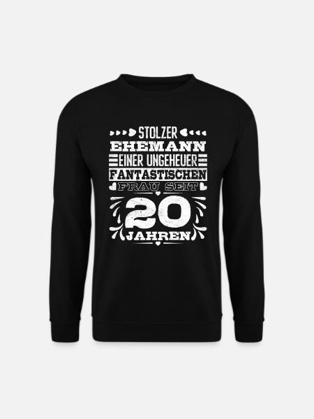 Ehemann 20. Hochzeitstag Porzellanhochzeit - Unisex Pullover - Schwarz